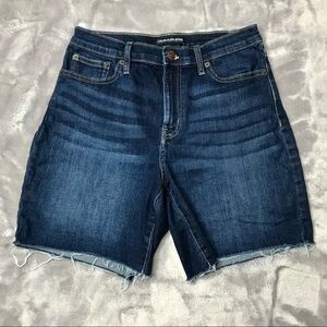 Calvin Klein Stone Wash Cutoff Bermuda Jean Shorts Size 4 Repreve Stretch